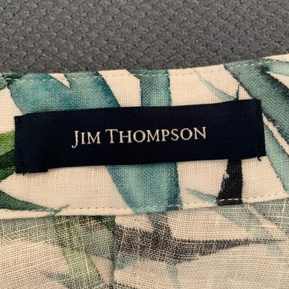 Jim Thompson Linen Boxy Midi Dress Bamboo Print. Size ?S? - Picture 5 of 16